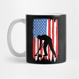 American Flag Curling Graphic Mug